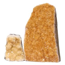 Citrine Polished Crystal Geode Specimen Set 3 Pieces DN226 | Himalayan Salt Factory