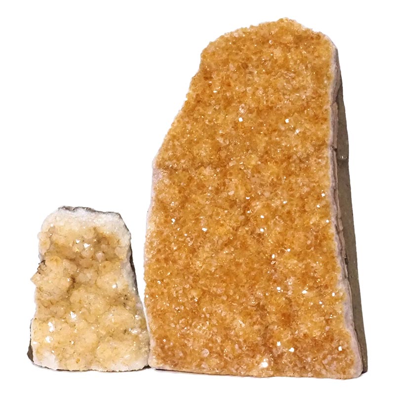 2.01kg Citrine Crystal Geode Specimen Set 2 Pieces DN226 3 Citrine Polished Crystal Geode Specimen Set 3 Pieces DN226 | Himalayan Salt Factory