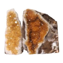 Citrine Polished Crystal Geode Specimen Set 3 Pieces DN227 | Himalayan Salt Factory