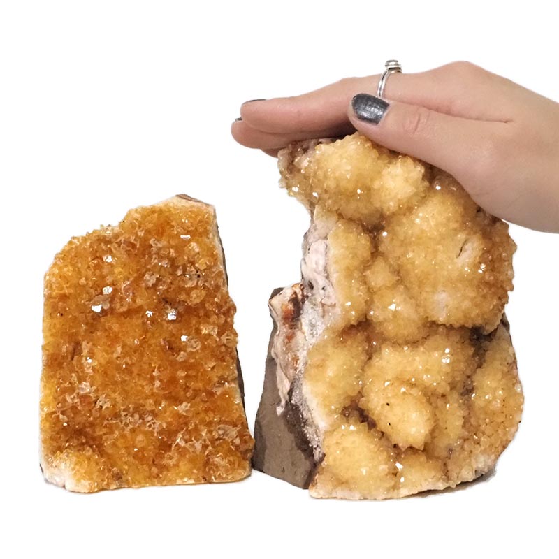 1.97kg Citrine Crystal Geode Specimen Set 2 Pieces DN228 4 Citrine Polished Crystal Geode Specimen Set 3 Pieces DN228 | Himalayan Salt Factory