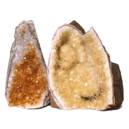 Citrine Polished Crystal Geode Specimen Set 3 Pieces DN229 | Himalayan Salt Factory