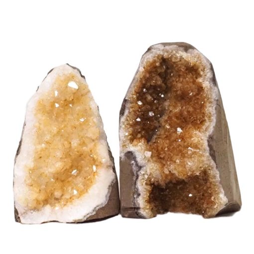 Citrine Polished Crystal Geode Specimen Set 3 Pieces DN230 | Himalayan Salt Factory