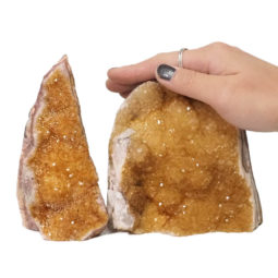 1.81kg Citrine Crystal Geode Specimen Set 2 Pieces DN232 5 Citrine Polished Crystal Geode Specimen Set 3 Pieces DN232 | Himalayan Salt Factory