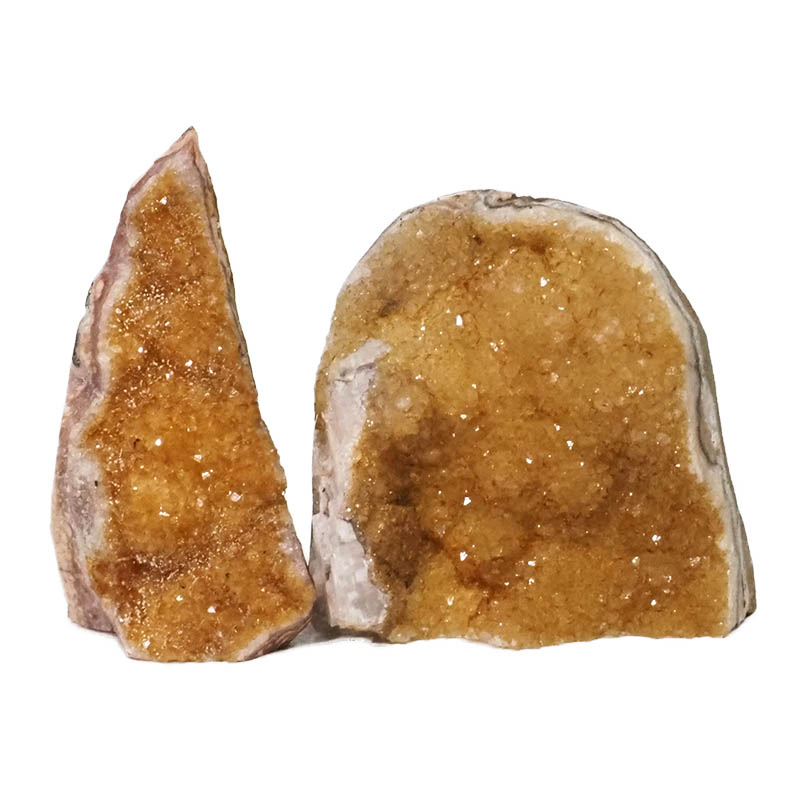 1.81kg Citrine Crystal Geode Specimen Set 2 Pieces DN232 3 Citrine Polished Crystal Geode Specimen Set 3 Pieces DN232 | Himalayan Salt Factory