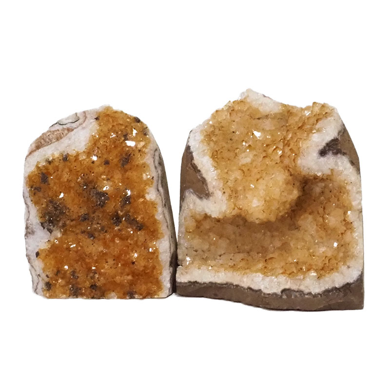 1.61kg Citrine Crystal Geode Specimen Set 2 Pieces DN234 3 Citrine Polished Crystal Geode Specimen Set 3 Pieces DN234 | Himalayan Salt Factory