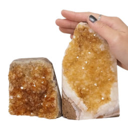 1.88kg Citrine Crystal Geode Specimen Set 2 Pieces DN235 5 Citrine Polished Crystal Geode Specimen Set 3 Pieces DN235 | Himalayan Salt Factory