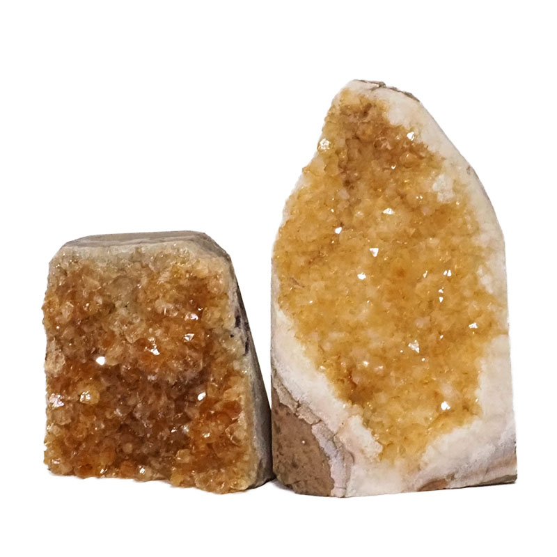 1.88kg Citrine Crystal Geode Specimen Set 2 Pieces DN235 3 Citrine Polished Crystal Geode Specimen Set 3 Pieces DN235 | Himalayan Salt Factory