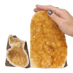 2.04kg Citrine Crystal Geode Specimen Set 2 Pieces DN237 5 Citrine Polished Crystal Geode Specimen Set 3 Pieces DN237 | Himalayan Salt Factory