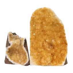 Citrine Polished Crystal Geode Specimen Set 3 Pieces DN237 | Himalayan Salt Factory