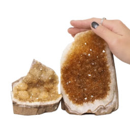 2.01kg Citrine Crystal Geode Specimen Set 2 Pieces DN238 5 Citrine Polished Crystal Geode Specimen Set 3 Pieces DN238 | Himalayan Salt Factory