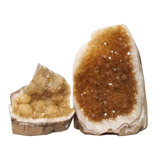 Citrine Polished Crystal Geode Specimen Set 3 Pieces DN238 | Himalayan Salt Factory