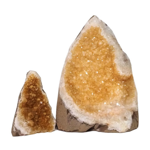 Citrine Polished Crystal Geode Specimen Set 3 Pieces DN240 | Himalayan Salt Factory