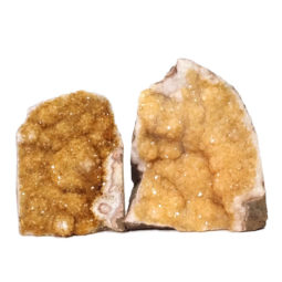 Citrine Polished Crystal Geode Specimen Set 3 Pieces DN244 | Himalayan Salt Factory