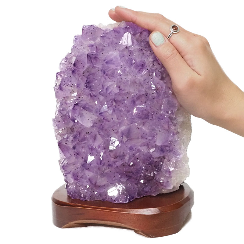 3.41kg Natural Amethyst Crystal Lamp with Timber Base DN255 5 Natural Amethyst Crystal Lamp with Timber Base DN255 | Himalayan Salt Factory
