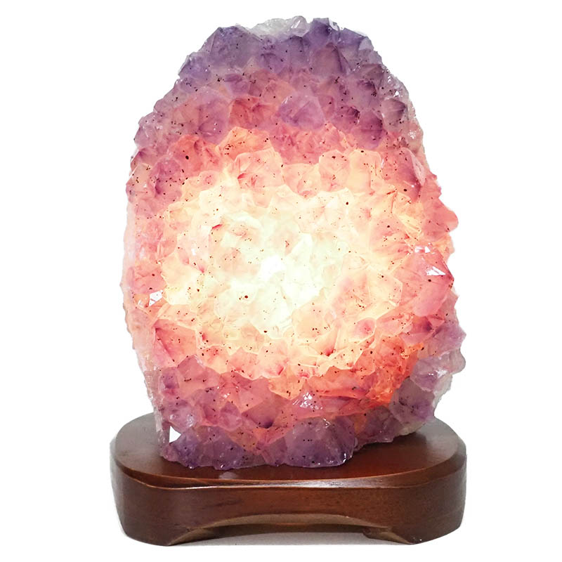 3.41kg Natural Amethyst Crystal Lamp with Timber Base DN255 4 Natural Amethyst Crystal Lamp with Timber Base DN255 | Himalayan Salt Factory