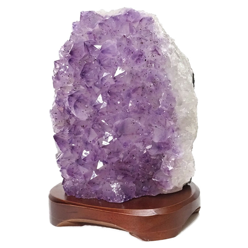 3.41kg Natural Amethyst Crystal Lamp with Timber Base DN255 3 Natural Amethyst Crystal Lamp with Timber Base DN255 | Himalayan Salt Factory