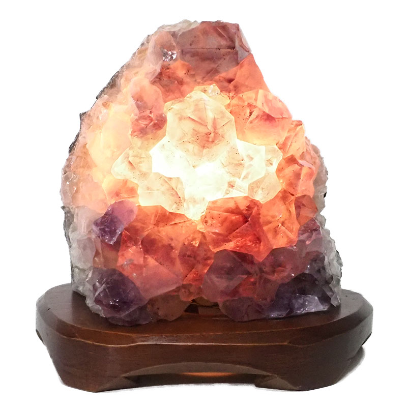 2.22kg Natural Amethyst Crystal Lamp with Timber Base DN260 4 Natural Amethyst Crystal Lamp with Timber Base DN260 | Himalayan Salt Factory