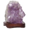 Natural Amethyst Crystal Lamp with Timber Base DN262 | Himalayan Salt Factory