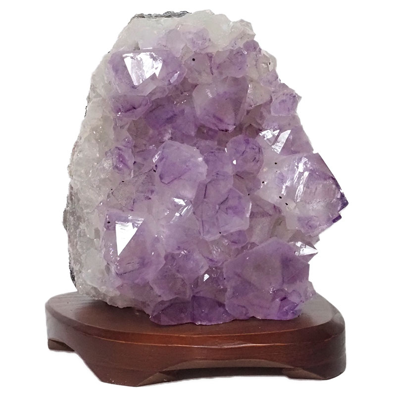 2.74kg Natural Amethyst Crystal Lamp with Timber Base DN262 3 Natural Amethyst Crystal Lamp with Timber Base DN262 | Himalayan Salt Factory