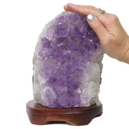 3.38kg Natural Amethyst Crystal Lamp with Timber Base DN263 7 Natural Amethyst Crystal Lamp with Timber Base DN263 | Himalayan Salt Factory