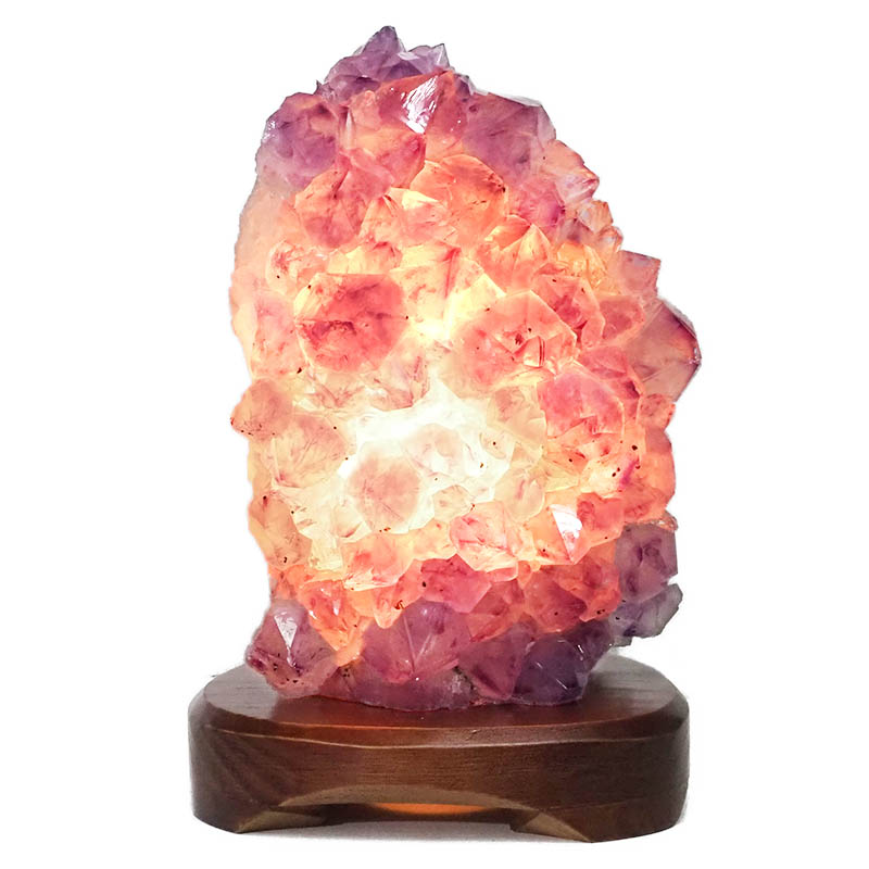 2.84kg Natural Amethyst Crystal Lamp with Timber Base DN270 4 Natural Amethyst Crystal Lamp with Timber Base DN271 | Himalayan Salt Factory