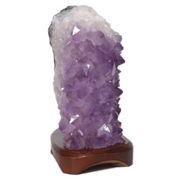 Natural Amethyst Crystal Lamp with Timber Base DN272 | Himalayan Salt Factory