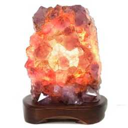 2.62kg Natural Amethyst Crystal Lamp with Timber Base DN280 6 Natural Amethyst Crystal Lamp with Timber Base DN280 / Himalayan salt factory