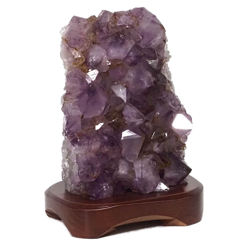 2.62kg Natural Amethyst Crystal Lamp with Timber Base DN280 3 Natural Amethyst Crystal Lamp with Timber Base DN280 / Himalayan salt factory