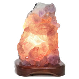 2.72kg Natural Amethyst Crystal Lamp with Timber Base DN282 6 Natural Amethyst Crystal Lamp with Timber Base DN282 / Himalayan salt factory