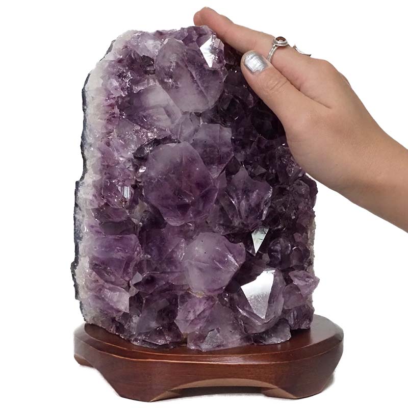 3.15kg Natural Amethyst Crystal Lamp with Timber Base DN283 5 Natural Amethyst Crystal Lamp with Timber Base DN283 / Himalayan salt factory