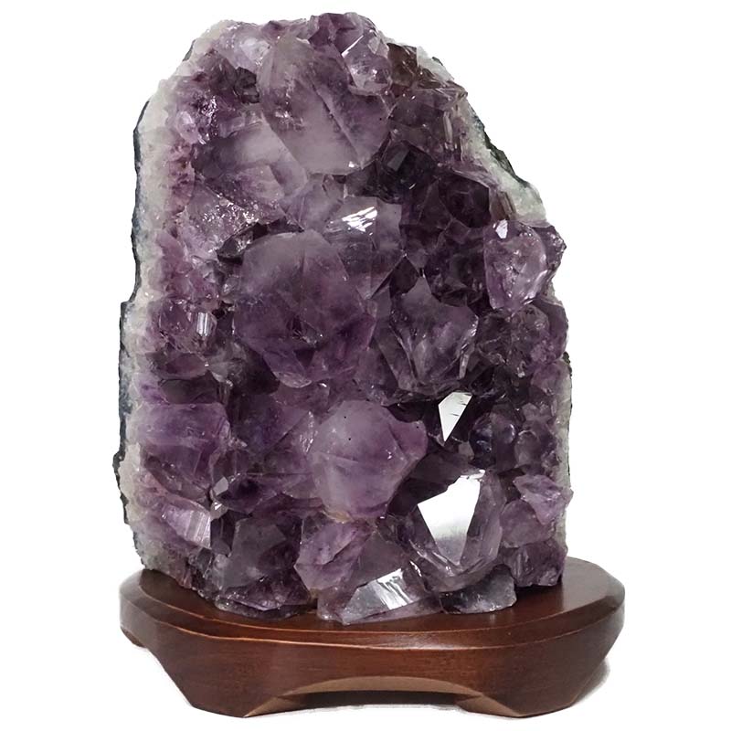 3.15kg Natural Amethyst Crystal Lamp with Timber Base DN283 3 Natural Amethyst Crystal Lamp with Timber Base DN283 / Himalayan salt factory