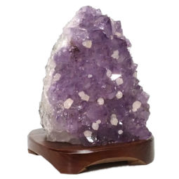 Natural Amethyst Crystal Lamp with Timber Base DN284 / Himalayan salt factory
