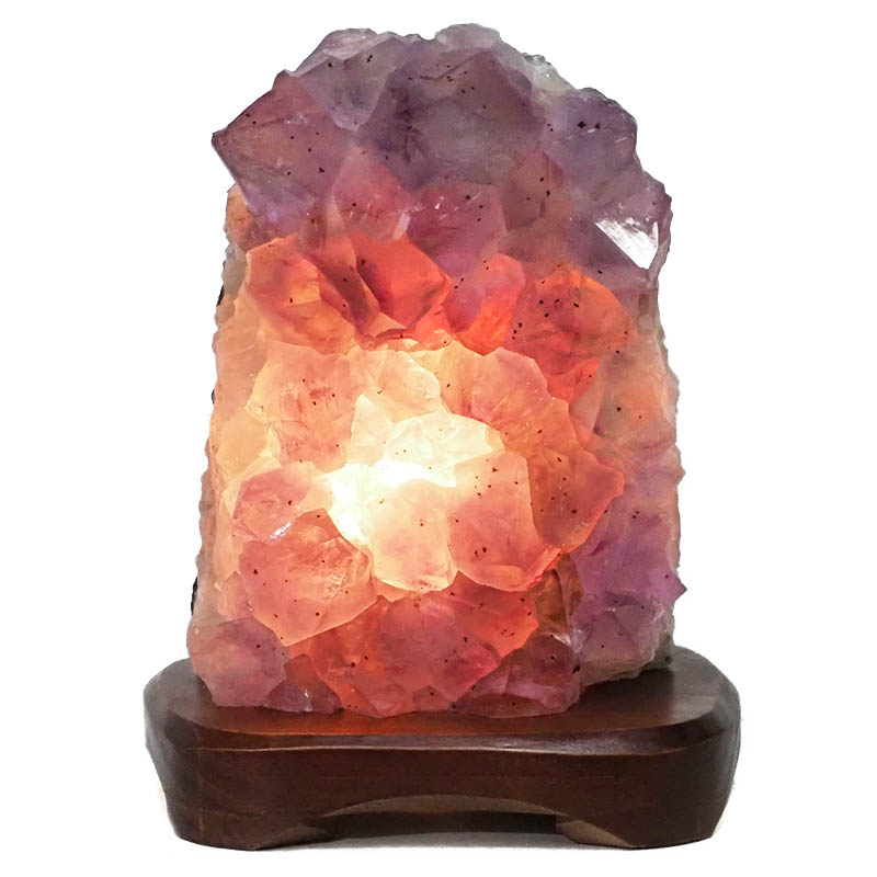 3.13kg Natural Amethyst Crystal Lamp with Timber Base DN287 4 Natural Amethyst Crystal Lamp with Timber Base DN287 | Himalayan Salt Factory