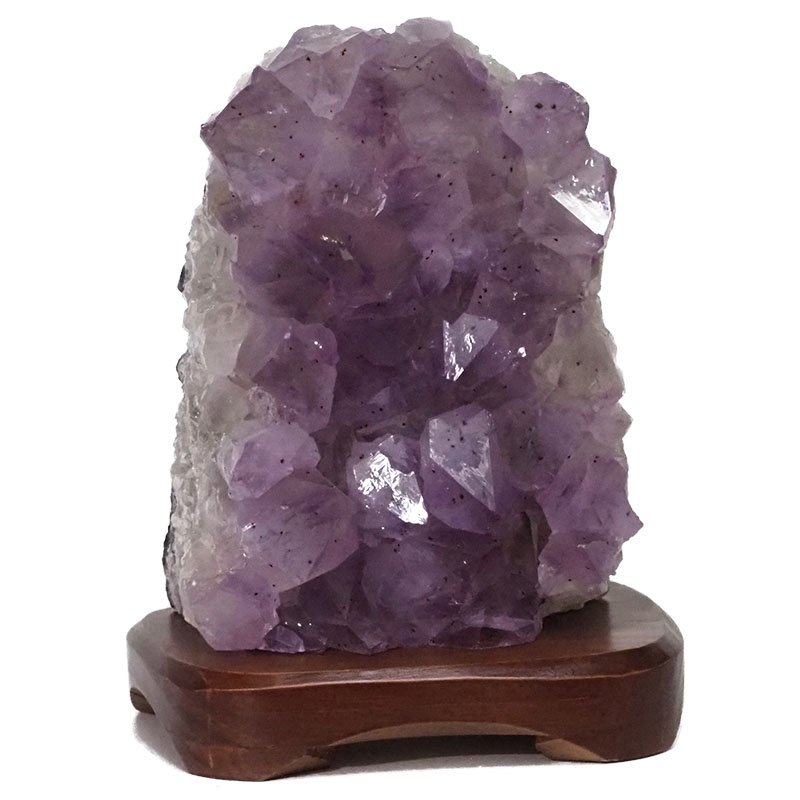 3.13kg Natural Amethyst Crystal Lamp with Timber Base DN287 3 Natural Amethyst Crystal Lamp with Timber Base DN287 | Himalayan Salt Factory