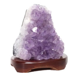 Natural Amethyst Crystal Lamp with Timber Base DS849 | Himalayan Salt Factory