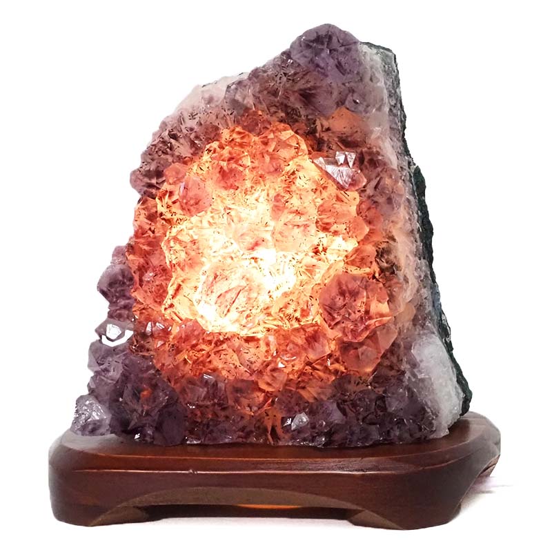 2.921kg Natural Amethyst Crystal Lamp with Timber Base DS851 4 Natural Amethyst Crystal Lamp with Timber Base DS851 | Himalayan Salt Factory