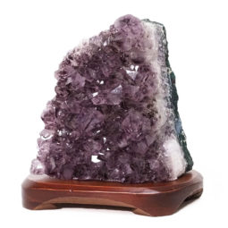 Natural Amethyst Crystal Lamp with Timber Base DS851 | Himalayan Salt Factory