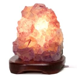 2.65kg Natural Amethyst Crystal Lamp with Timber Base DS852 6 Natural Amethyst Crystal Lamp with Timber Base DS852 / Himalayan salt factory