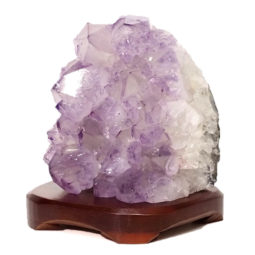 Natural Amethyst Crystal Lamp with Timber Base DS852 / Himalayan salt factory
