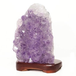 Natural Amethyst Crystal Lamp with Timber Base DS853 | Himalayan Salt Factory