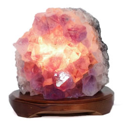 Natural Amethyst Crystal Lamp with Timber Base DS856 | Himalayan Salt Factory