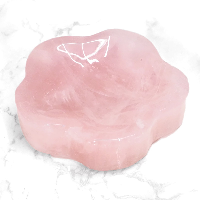 Rose Quartz Flower Bowl 3 Rose Quartz Flower Bowl | Himalayan Salt Factory