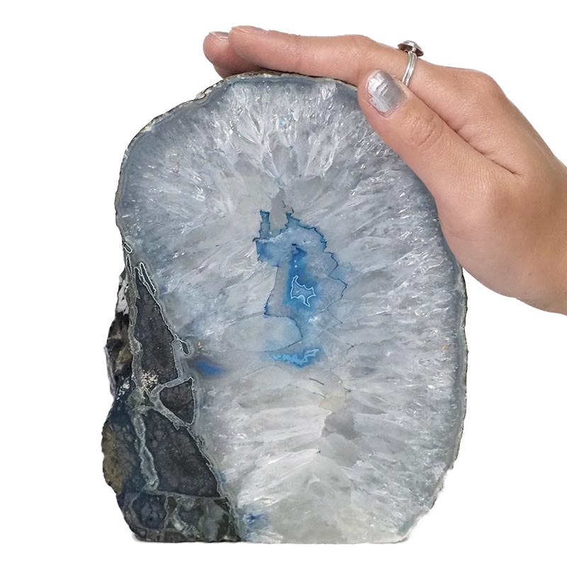 1.87kg Blue Agate Crystal Lamp N573 5 Agate Crystal Lamp N573 | Himalayan Salt Factory
