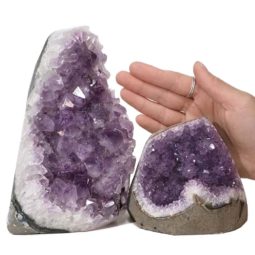 3.08kg Amethyst Polished Crystal Geode Specimen Set 2 Pieces DN339 5 Amethyst Polished Crystal Geode Specimen Set 2 Pieces DN339 | Himalayan Salt Factory