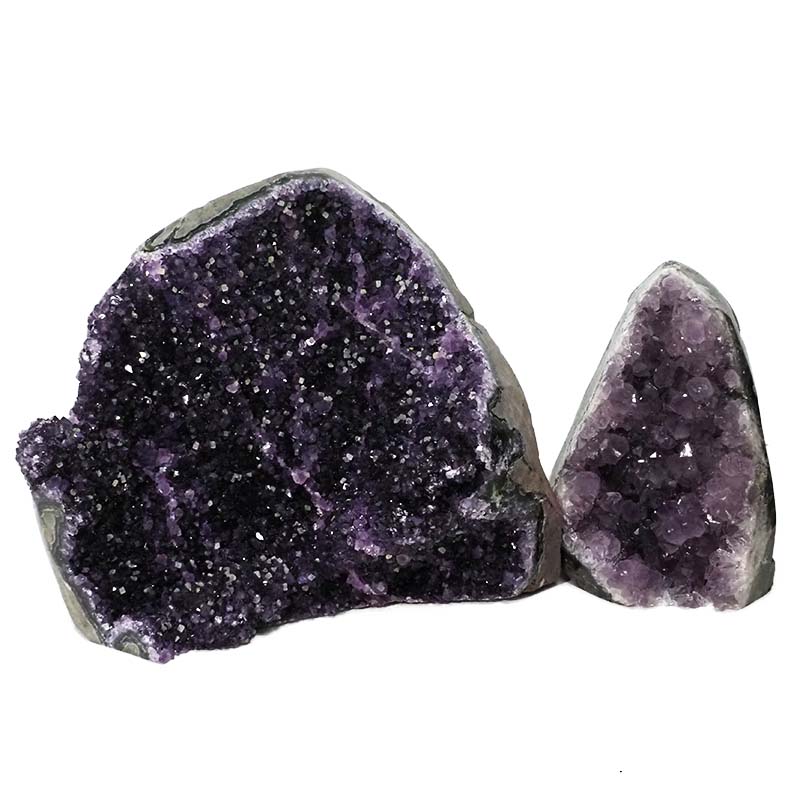 3.61kg Amethyst Polished Crystal Geode Specimen Set 2 Pieces DN341 3 Amethyst Polished Crystal Geode Specimen Set 2 Pieces DN341 | Himalayan Salt Factory