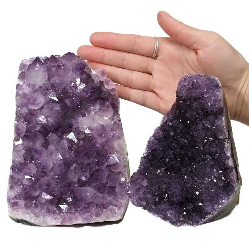 3.28kg Amethyst Polished Crystal Geode Specimen Set 2 Pieces DN345 4 Amethyst Polished Crystal Geode Specimen Set 2 Pieces DN345 | Himalayan Salt Factory
