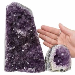 Amethyst Polished Crystal Geode Specimen Set 2 Pieces DN350 | Himalayan Salt Factory
