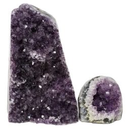 Amethyst Polished Crystal Geode Specimen Set 2 Pieces DN350 | Himalayan Salt Factory