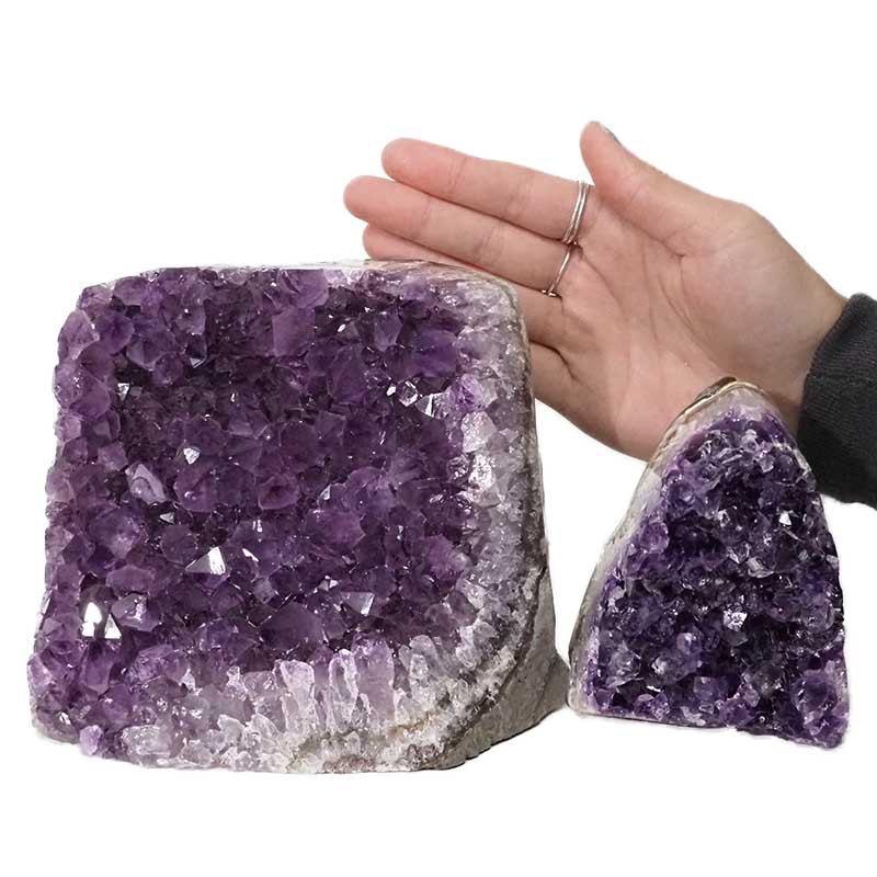 4.14kg Amethyst Polished Crystal Geode Specimen Set 2 Pieces DN351 4 Amethyst Polished Crystal Geode Specimen Set 2 Pieces DN351 | Himalayan Salt Factory
