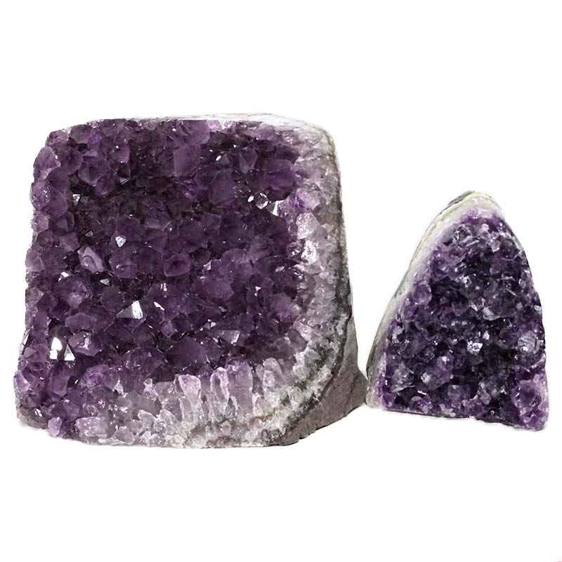 4.14kg Amethyst Polished Crystal Geode Specimen Set 2 Pieces DN351 3 Amethyst Polished Crystal Geode Specimen Set 2 Pieces DN351 | Himalayan Salt Factory